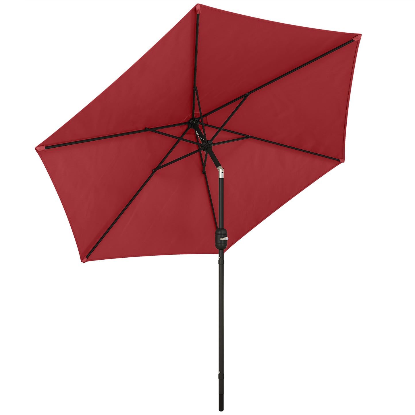 2.6M Garden Parasol Umbrella with Aluminium Pole, Tilt, Crank