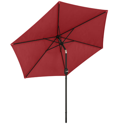 2.6M Garden Parasol Umbrella with Aluminium Pole, Tilt, Crank
