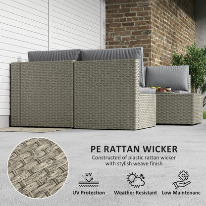 7 Pieces Rattan Garden Furniture Set with Cushions, Light Brown