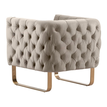 Grosvenor Armchair - Taupe - Brushed Brass