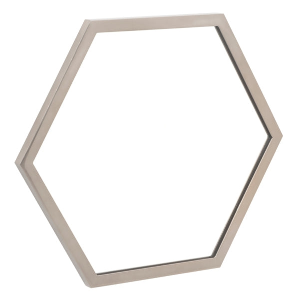Alveare Brushed Chrome Wall Mirror