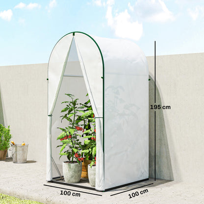 Mini Greenhouse, Small Greenhouse with PE Base, White