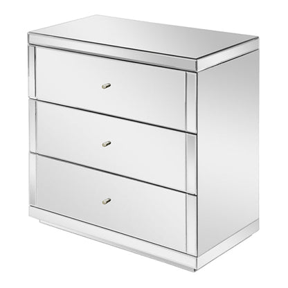 Flavia Mirrored Three Drawer Chest