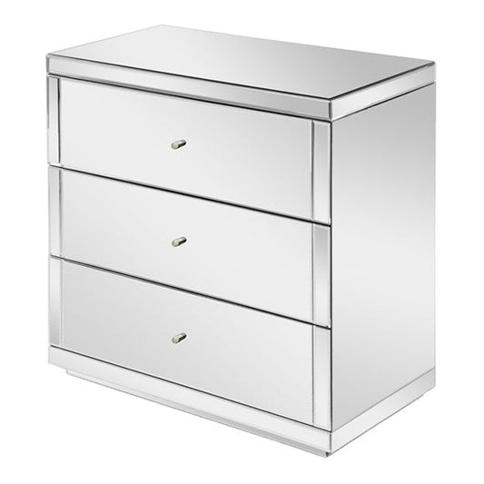 Flavia Mirrored Three Drawer Chest