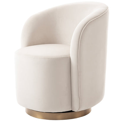 West End Swivel Dining Chair - Chalk - Brass Base