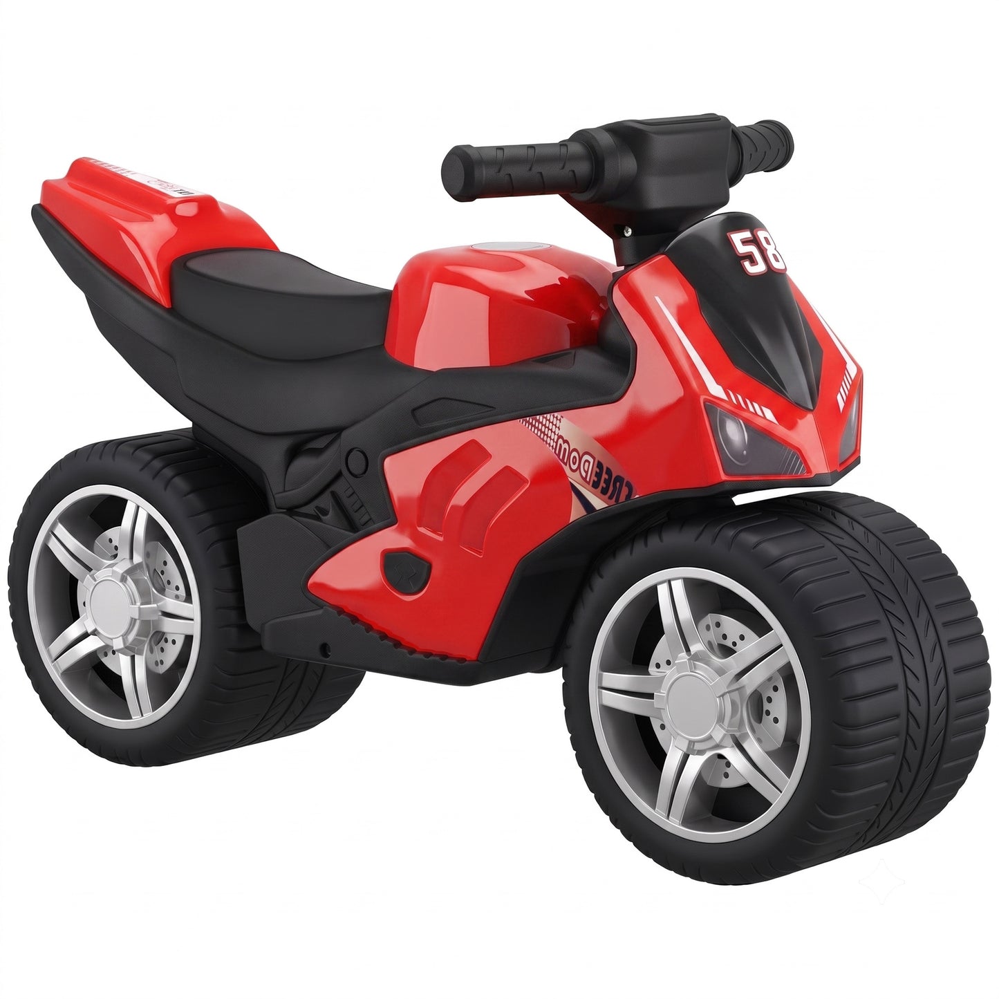 Balance Bike with Music Extra-Wide Wheels Red