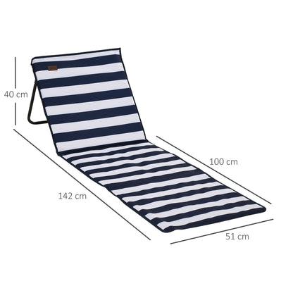 Garden Beach Chair Mat, Sun Lounger Seats with Adjustable Back