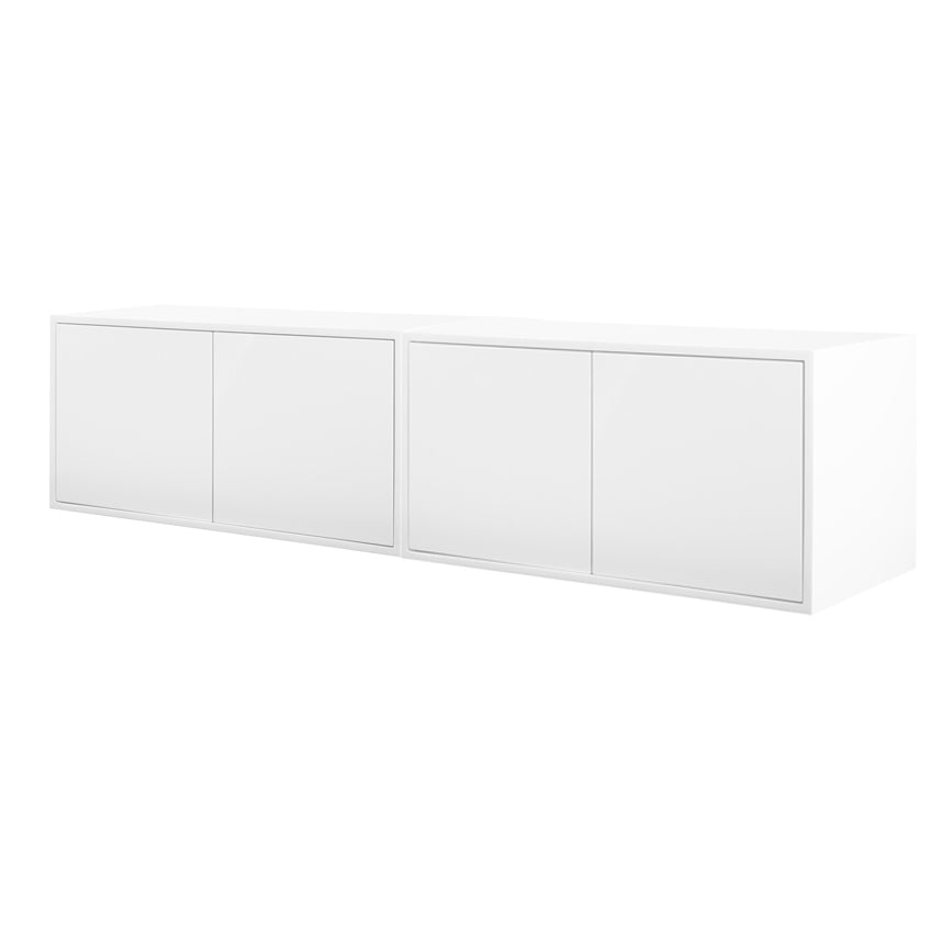 Set of 2 Inga White Floating Sideboards