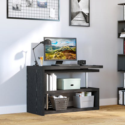 Modern Corner 360° Rotating L-Shaped Computer Desk Writing Table