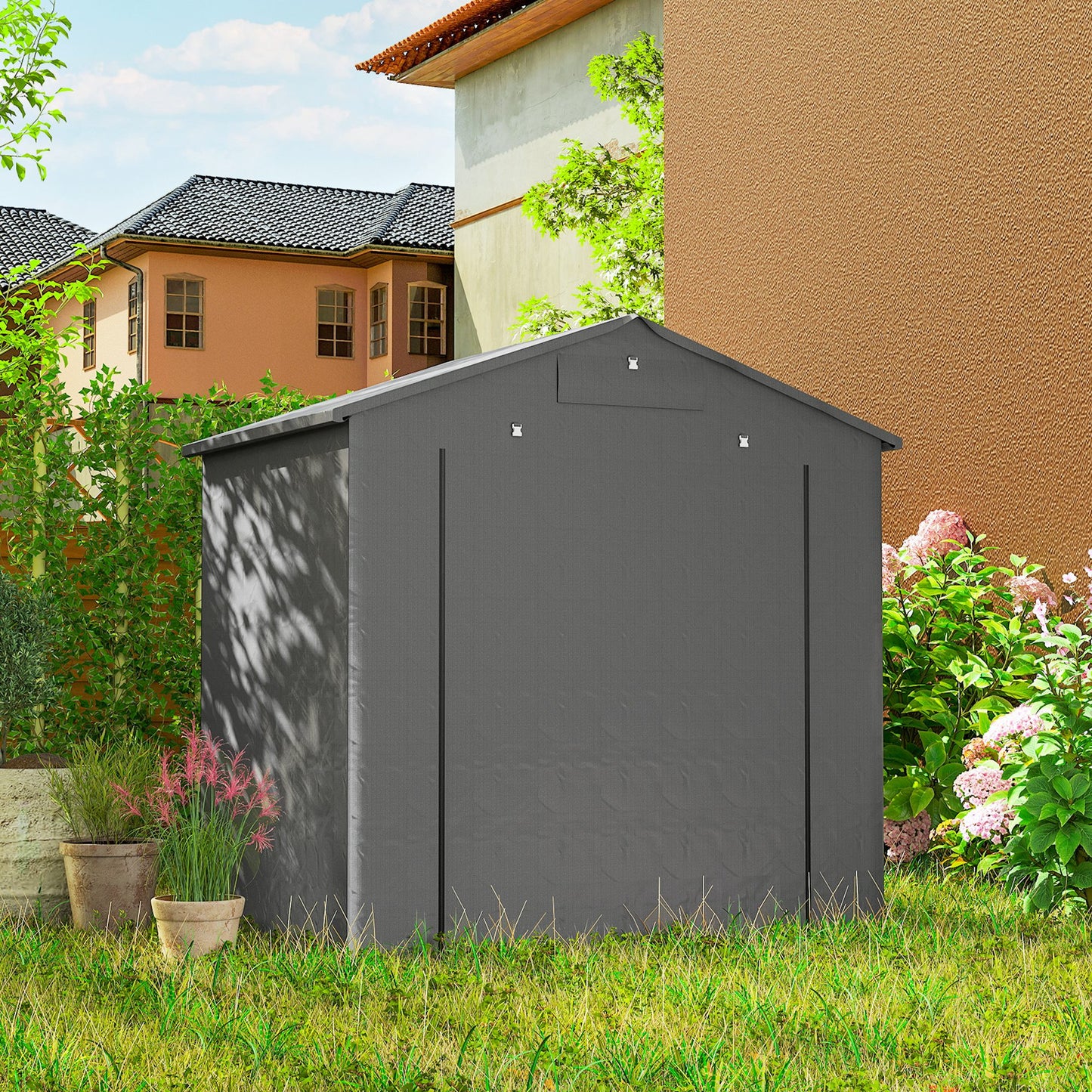 6 x 4 ft Garden Storage Shed Tent Bike Tent, Dark Grey