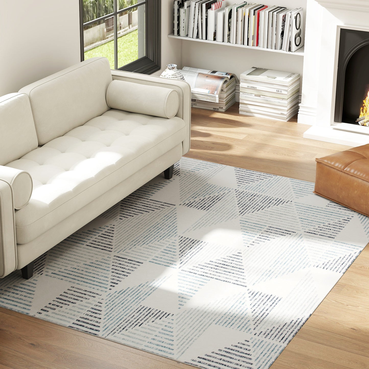 Non-Slip Large Rug for Living Room 230 x 160 cm, Multi-Coloured