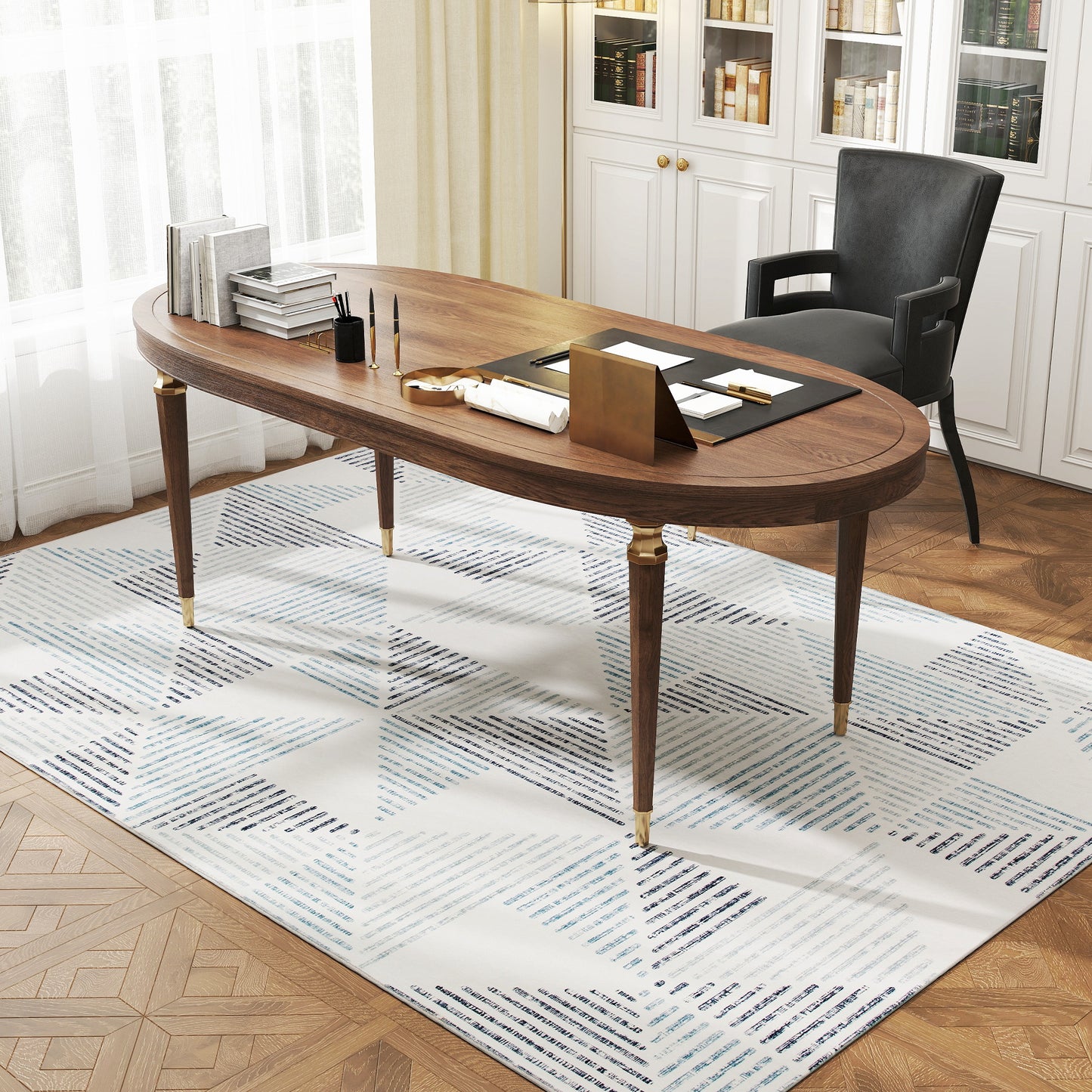 Non-Slip Large Rug for Living Room 230 x 160 cm, Multi-Coloured