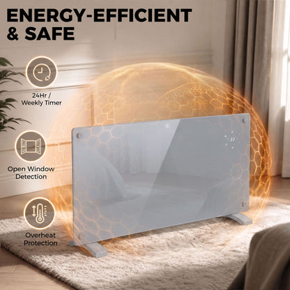 2000W Electric Space Heater Radiator Wifi Smart App, Grey