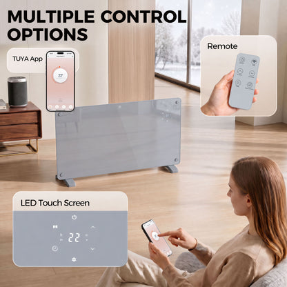 2000W Electric Space Heater Radiator Wifi Smart App, Grey