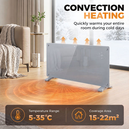 2000W Electric Space Heater Radiator Wifi Smart App, Grey