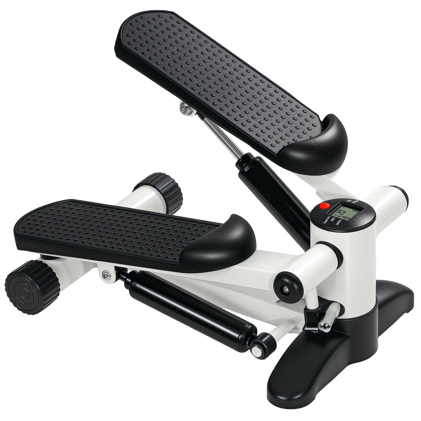 Mini Stepper Machine with LCD Monitor, Non-Slip Pedals, White