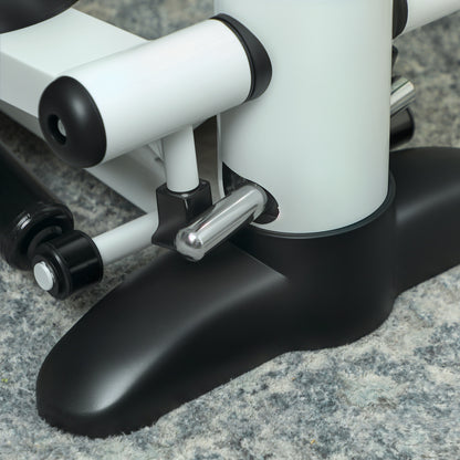 Mini Stepper Machine with LCD Monitor, Non-Slip Pedals, White