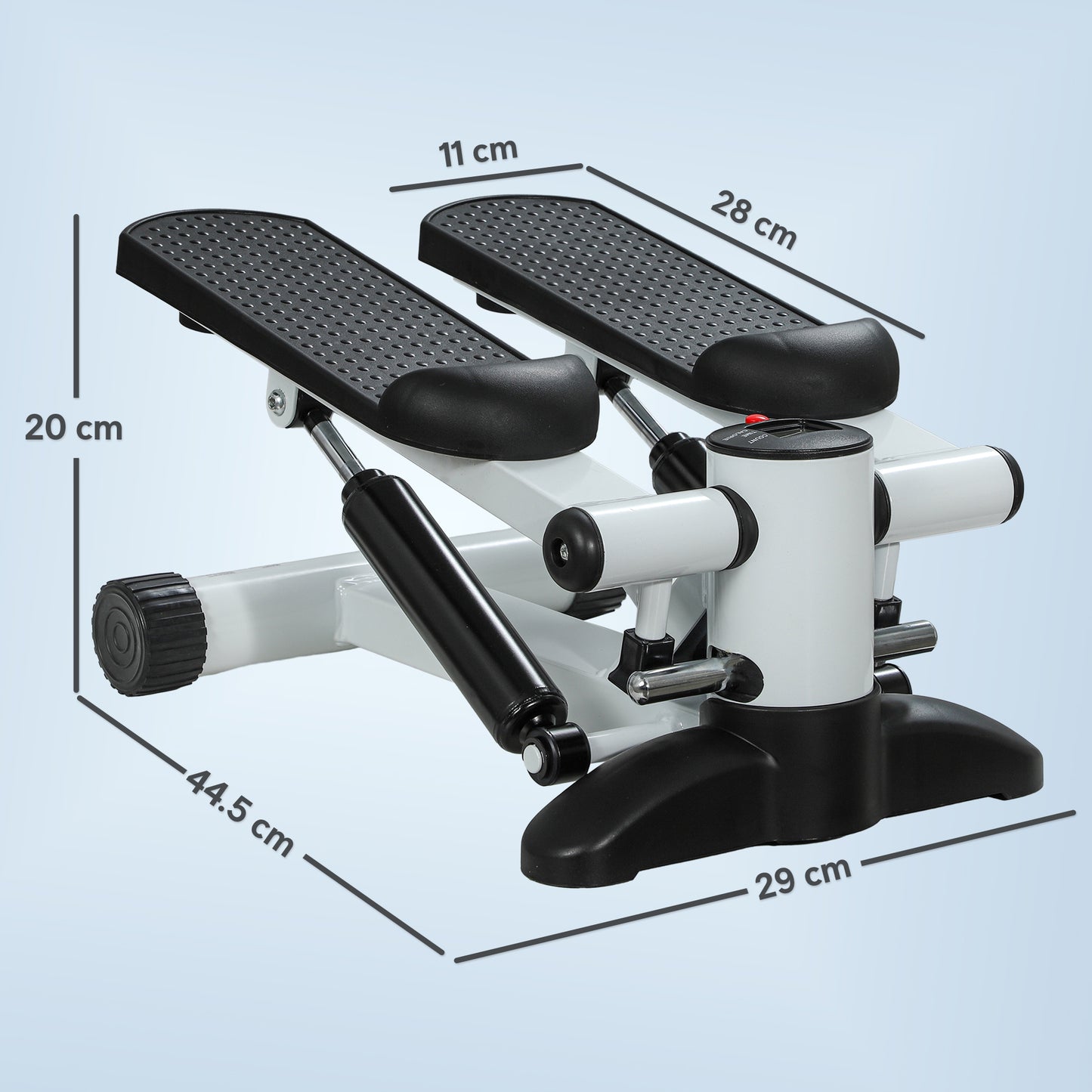 Mini Stepper Machine with LCD Monitor, Non-Slip Pedals, White