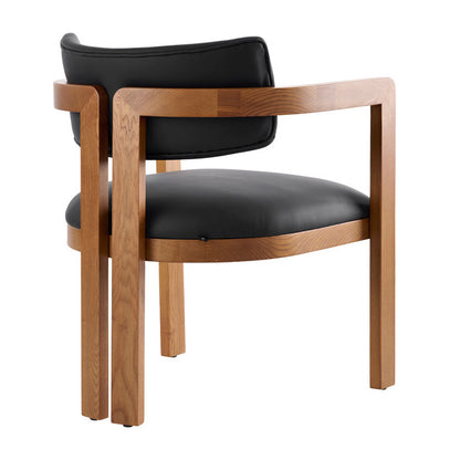 Jolie Dining Chair – Black Faux Leather – Chestnut Frame