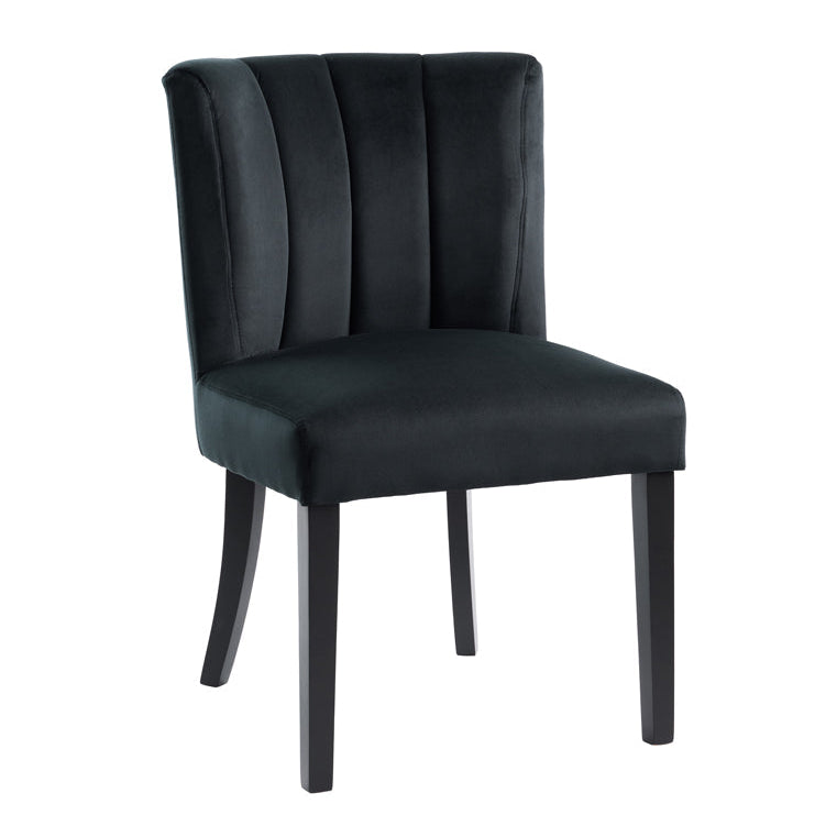 Set of 2 Hatfield Dining Chairs - Black Velvet