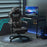 Ergonomic Racing Gaming Chair Office Desk Chair Adjustable Height Recliner with Wheels Lumbar Support Retractable Footrest Home Office Grey