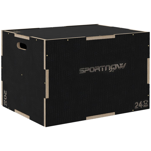 51/61/76cm Pylometric Jump Box, Wooden Pylo Box for Home Gym