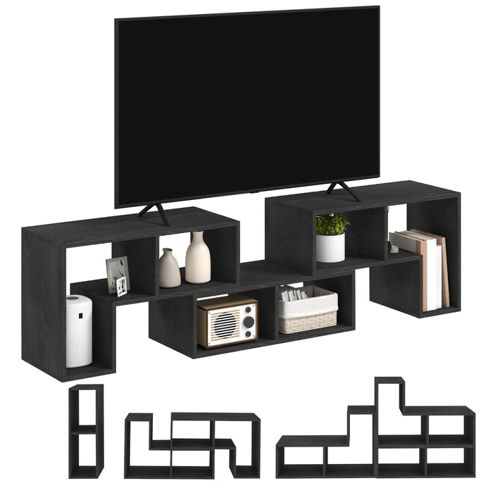 TV Unit for TVs up to 75 Inches, Free Combination TV Stand, Black