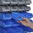 DURHAND 44 Piece Wall Mounted Tool Rack Organiser Storage Bins and Panel Set with Shelf Hook Screws Accessories Blue