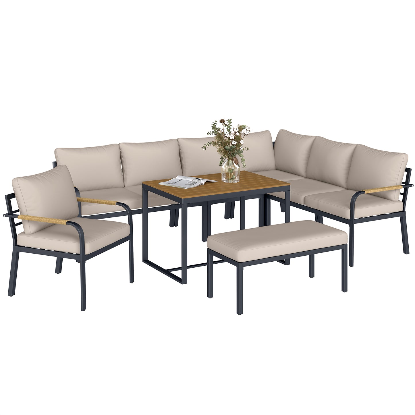 7 Seater Garden Furniture Set, Outdoor Furniture Conversation Sets