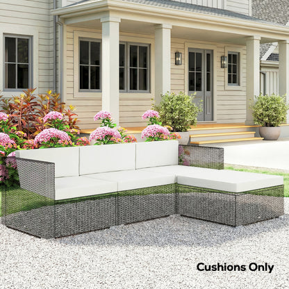 7-Piece Patio Furniture Cushions Water-Repellent 60x60cm, Cream