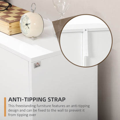 Freestanding Bathroom Cabinet with 4 Drawers and Door Cupboard White