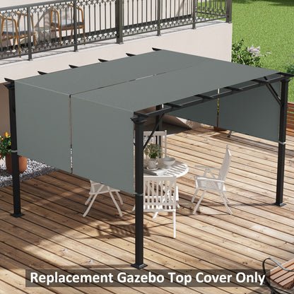 2Pcs Pergola Replacement Canopy, 4.9 x 1.2m, UV Protection, Dark Grey