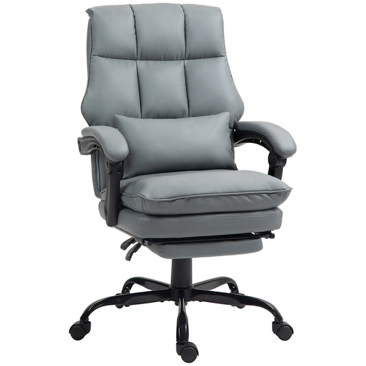 Executive Office Chair, PU Leather Desk Chair with Armrests Grey