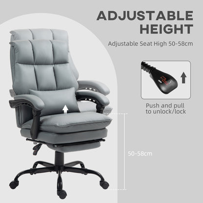 Executive Office Chair, PU Leather Desk Chair with Armrests Grey