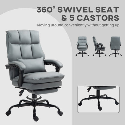 Executive Office Chair, PU Leather Desk Chair with Armrests Grey