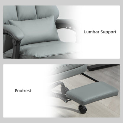 Executive Office Chair, PU Leather Desk Chair with Armrests Grey