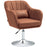 Stylish Retro Swivel Tub Chair Steel Frame Cushion Seat Dark Brown