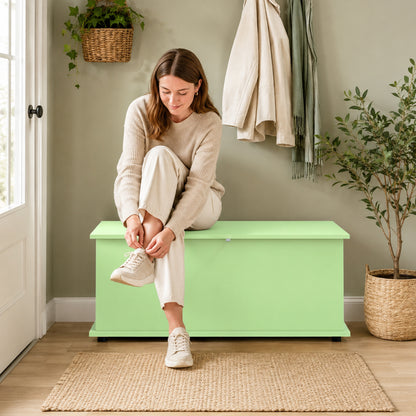Storage Chest With Lid, 114L Storage Box, Green