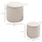 Modern Storage Ottoman with Removable Lid, Fabric Storage Stool, Foot Stool, Dressing Table Stool, Set of 2, White