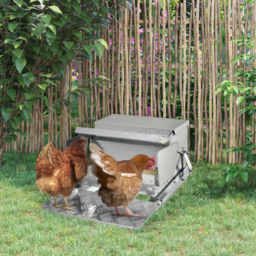 11.5kg Capacity Automatic Chicken Poultry Feeder with a Galvanized Steel and Aluminium Build, Weatherproof Design