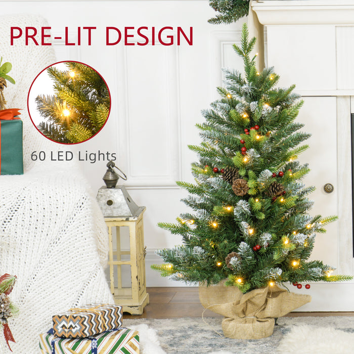 2 Pieces 3' Prelit Artificial Tabletop Christmas Trees, LED Display