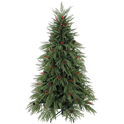 6ft Predecorated Artificial Christmas Tree, Hinged Xmas Tree, Green