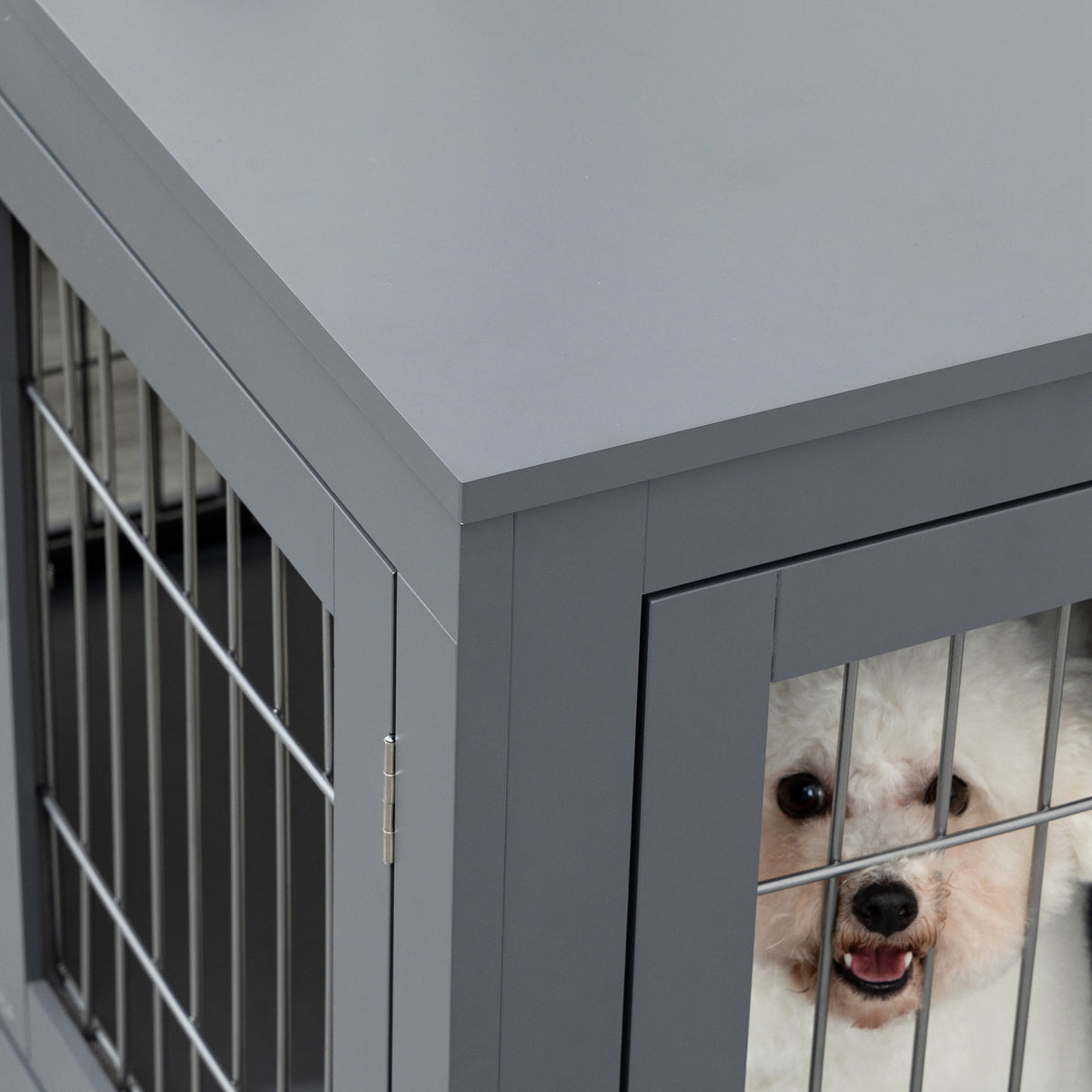 Furniture-Style Dog Crate w/ Two Lockable Doors, for Small & Medium Dogs