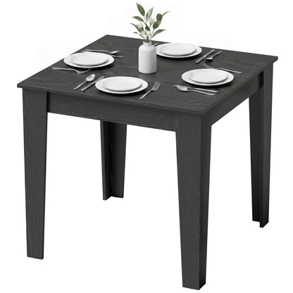 Dining Table for 4, 80L x 80W x 75Hcm, Black Wood Effect
