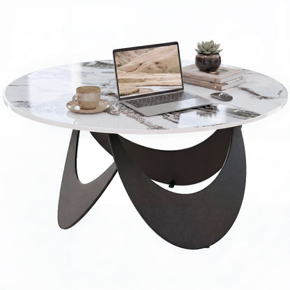 Coffee Table Sintered Stone Top White and Black