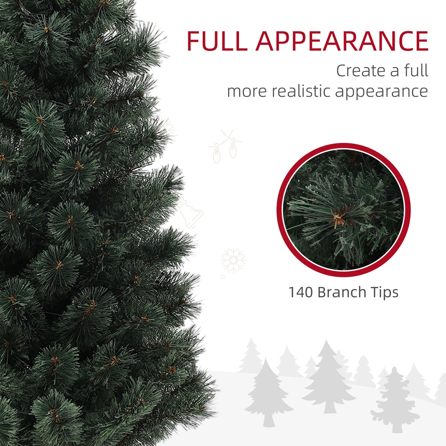 4ft Artificial Christmas Tree with 80 Warm White LED Lights Remote