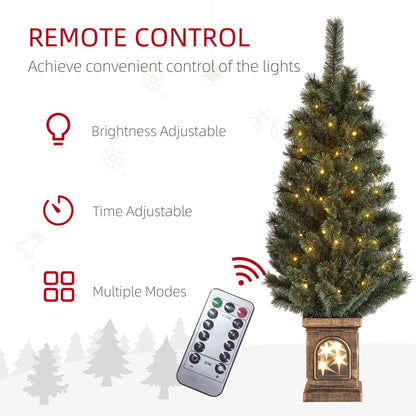 4ft Artificial Christmas Tree with 80 Warm White LED Lights Remote