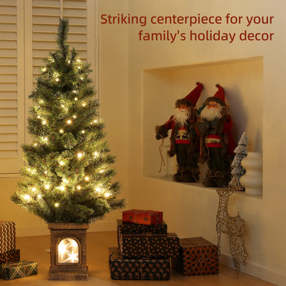 4ft Artificial Christmas Tree with 80 Warm White LED Lights Remote