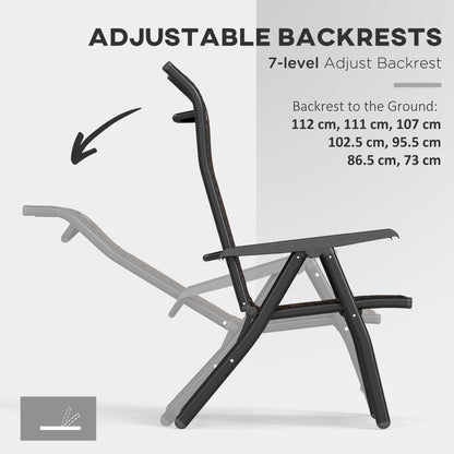 Set of 4 Outdoor Rattan Folding Chair w/ Adjustable Backrest Brown