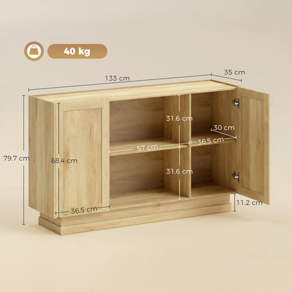 Sideboard Buffet Cabinet, Modern Farmhouse Storage Cabinet, Natural